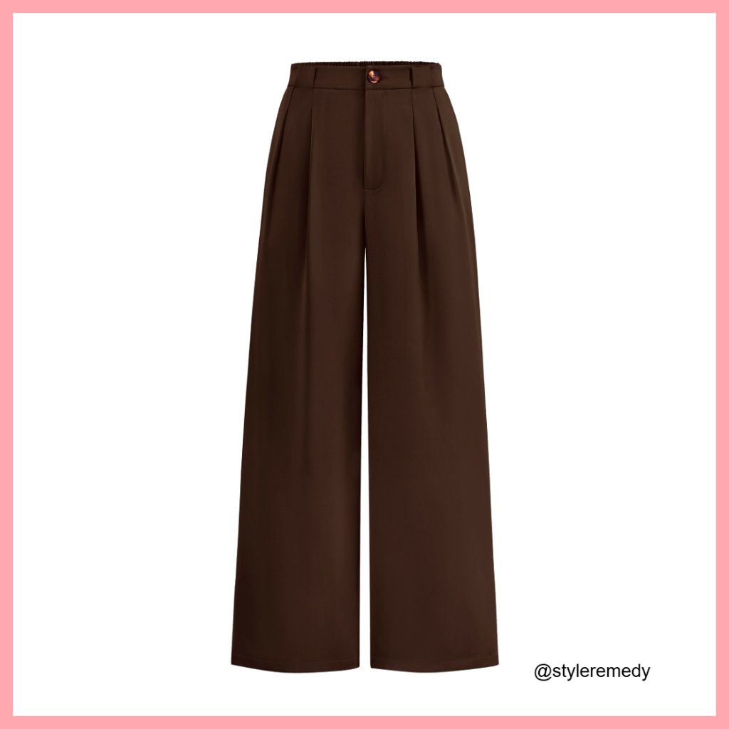 Wide Leg Palazzo Pants High Waisted Office Work Trousers Business Casual